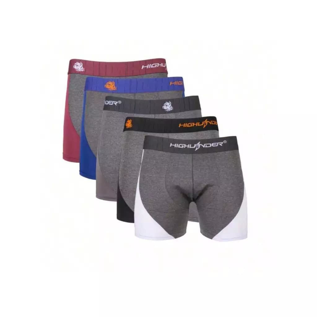 Cuecas Boxer Box Kit Com 5 Unidade Masculina em Poliéster Romantic